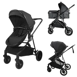 Baby Stroller 2-in-1, Foldable camping trolley, bidirectional push, adjustable sunshade
