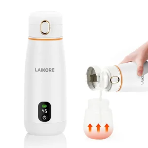 HOME Portable Milk Warmer - Travel & On-the-Go, Quick Heating Breast Milk & Baby Milk Bottle Warmer, USB Rechargeable
