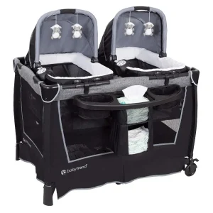 Retreat Nursery Center with Two Removable Rock A Bye Bassinets, Changing Table, Organizer, and Music Center with Nigh