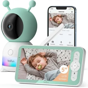 Baby Monitor Camera,  360° Rotation with Phone App, Colorful Night  Monitoring,