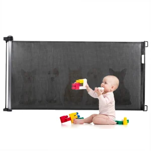 34 inch Tall  Retractable Baby Safety Gate Extends to 61 inch Wide Indoor Outdoor Baby Safety Barrier